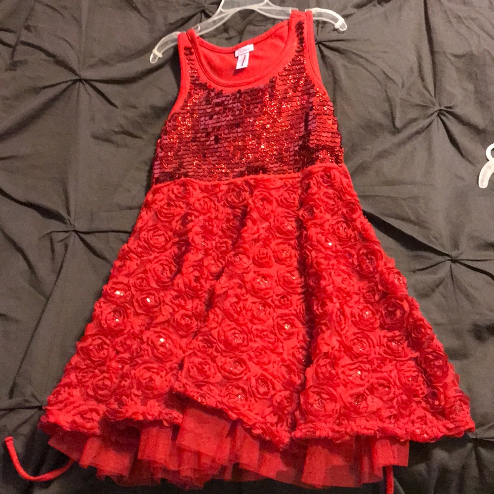 JUSTICE Size 8 red fancy dress